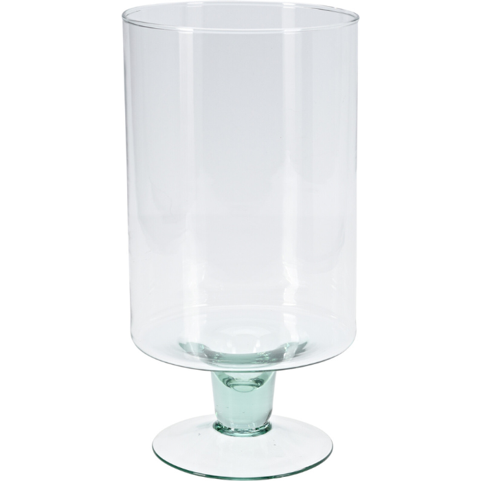 Transparant vase af genanvendt glas 18x33 cm