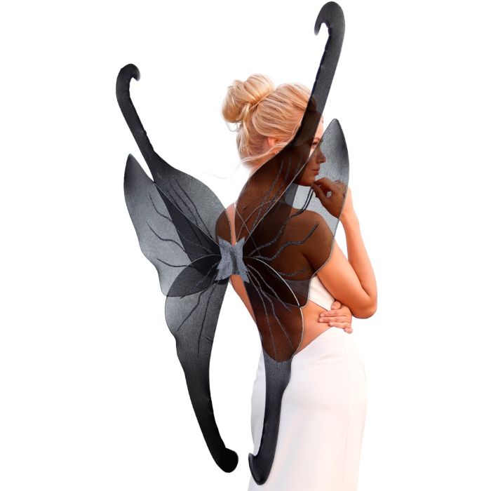 Sommerfuglevinger sort - 95x110 cm