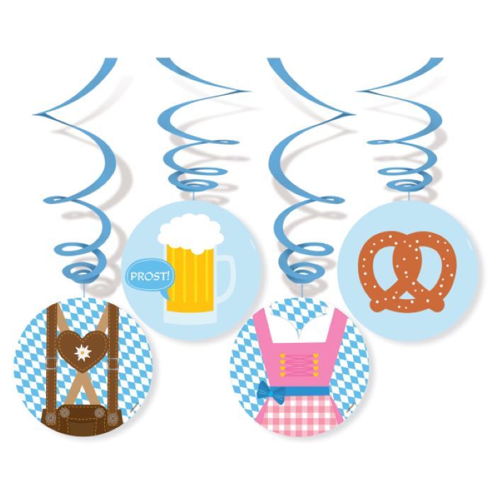Swirls with Oktoberfest motifs 4x - 80 cm