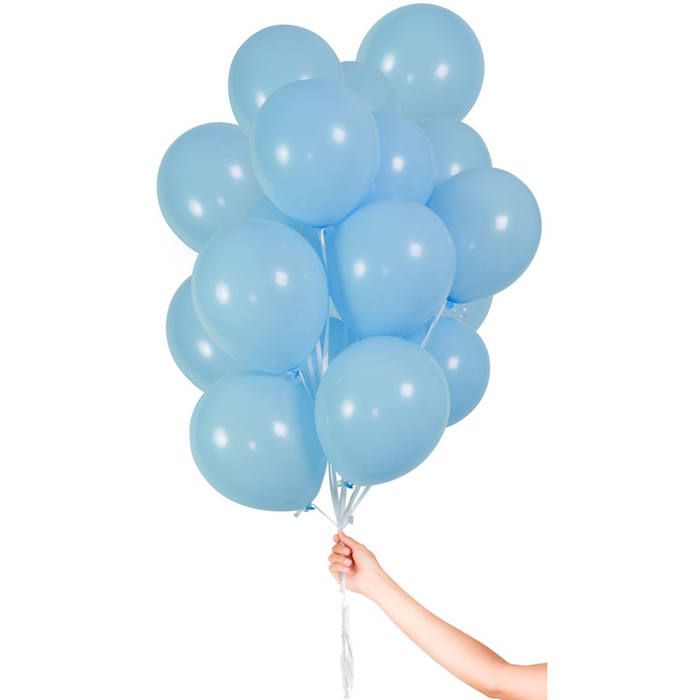 Light Blue Balloons with String 30x - 23cm