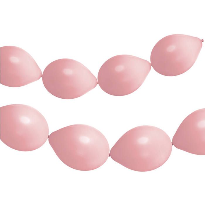 Pink linked balloon garland 8x - 33 cm