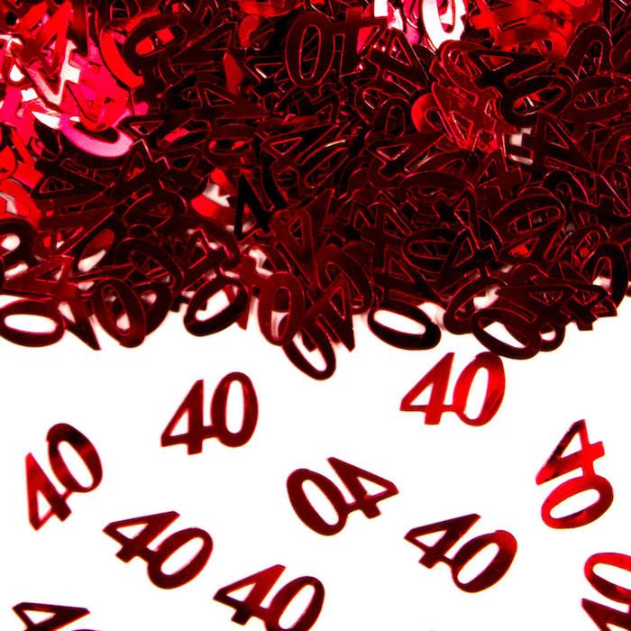 40th Birthday Confetti Metallic Red - 14g
