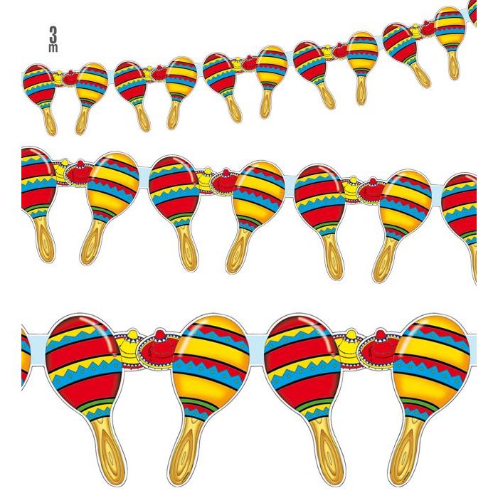 Mexican maracas garland - 3 m