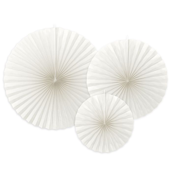 Hvide Rosetter 3x - 23-40 cm