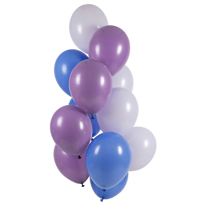Blueberry colour mix balloon bouquet 12x - 33 cm