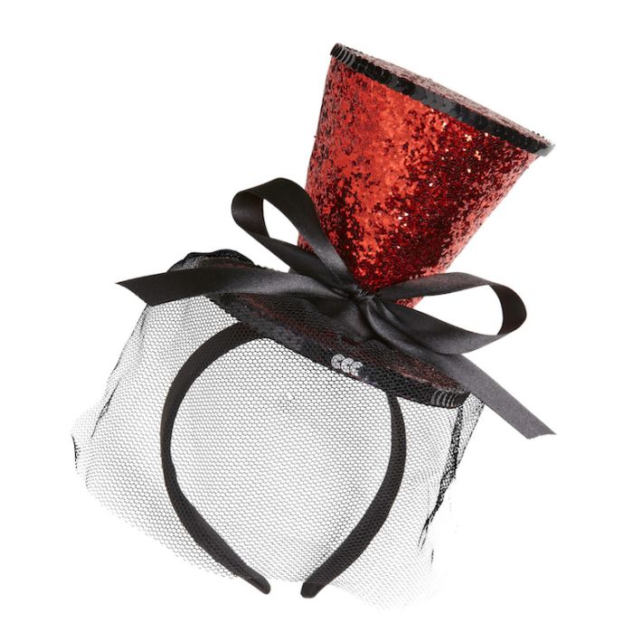 Mini Glitter Top Hat Red