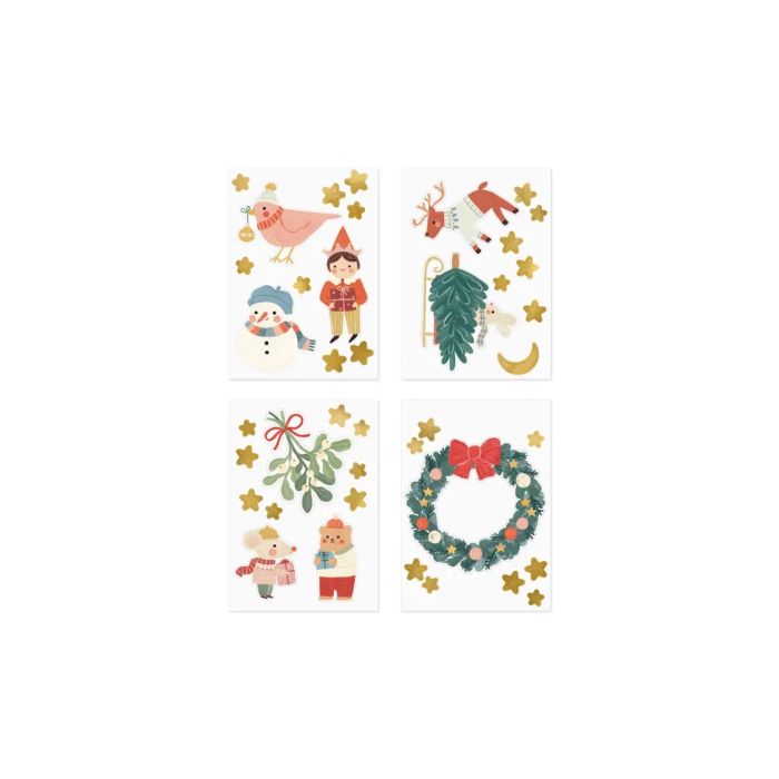 Christmas stickers for windows mix 4x