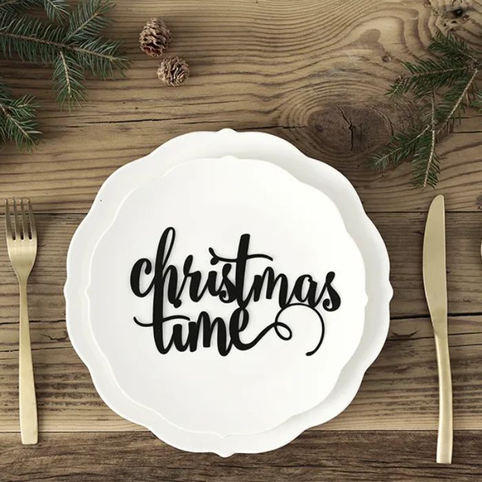 Christmas table decoration black christmas time 17x10.3 cm