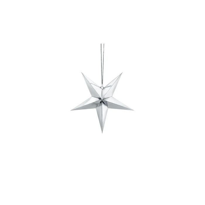 Silver paper star 30 cm