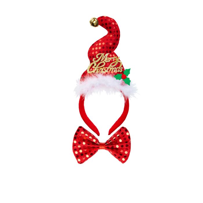 Elf headband with bow tie merry christmas
