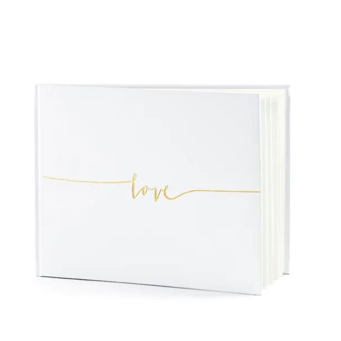 Gæstebog 24x18,5 cm hvid 