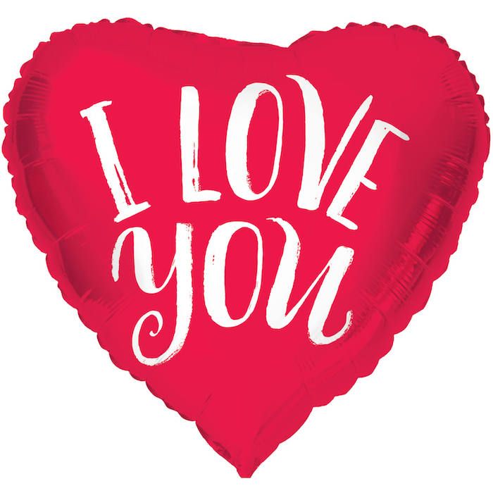 "I Love You" Heart-Shaped Foil Balloon - 45 cm
