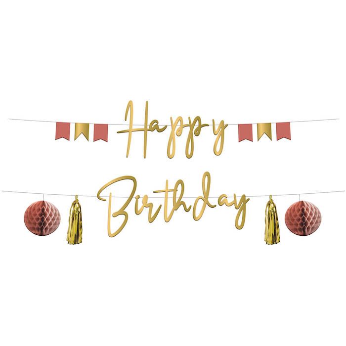 Happy Birthday Garland Golden Dusk - 1.5 m