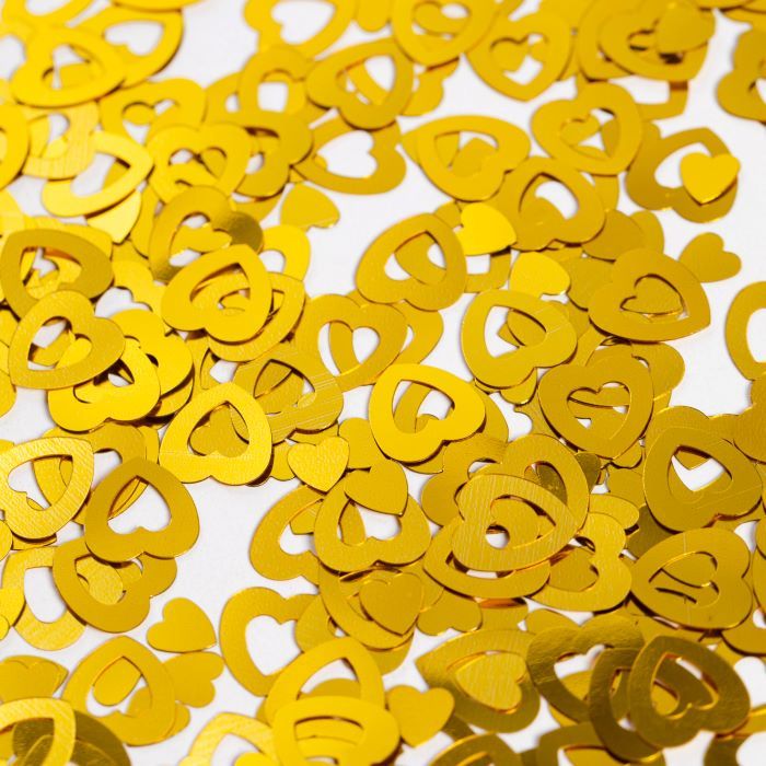 Gold hollow heart table confetti - 14 g