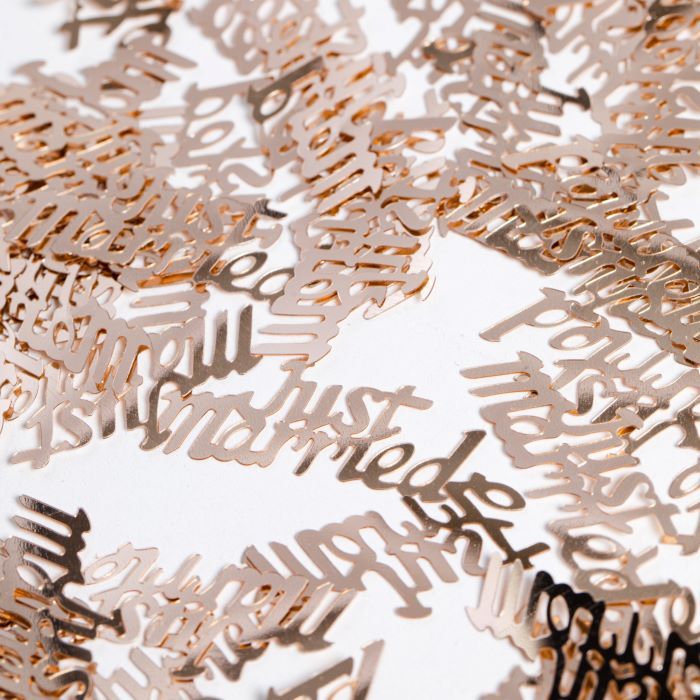 Rose gold Just Married wedding letter table confetti - 14 g