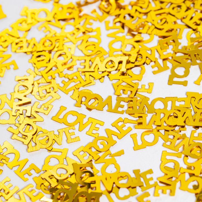 Gold love letter table confetti - 14 g