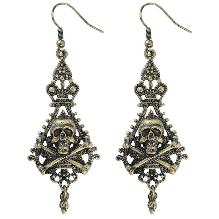 Skull Pirate Skeleton Earring Set