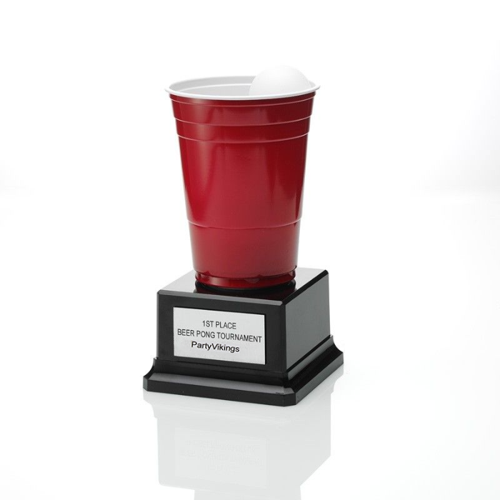 Beer pong trophy English - 18.5x10 cm