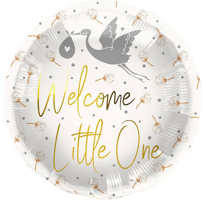 "Welcome Little One" Foil Balloon White - 45 cm