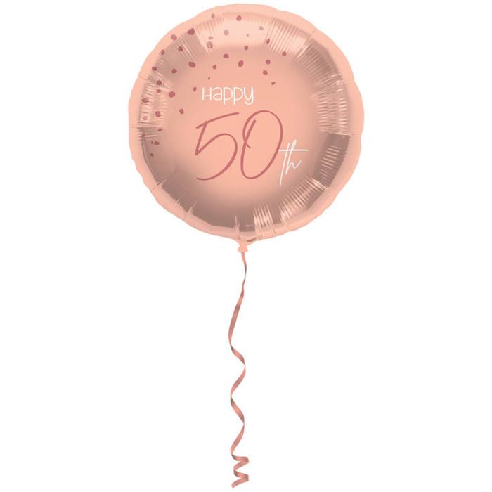 "Happy 50th" Foil Balloon Pink - 45 cm