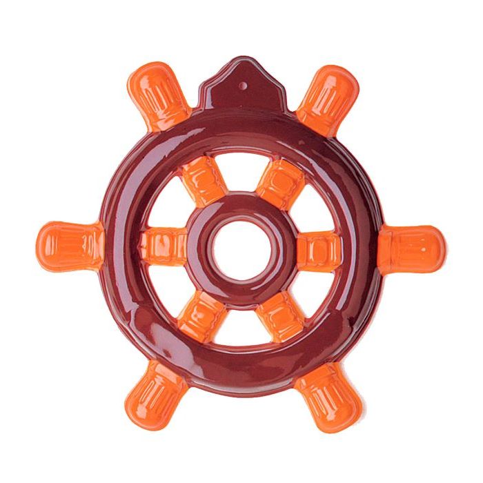 Brown plastic ship's rudder - Ø 50 cm