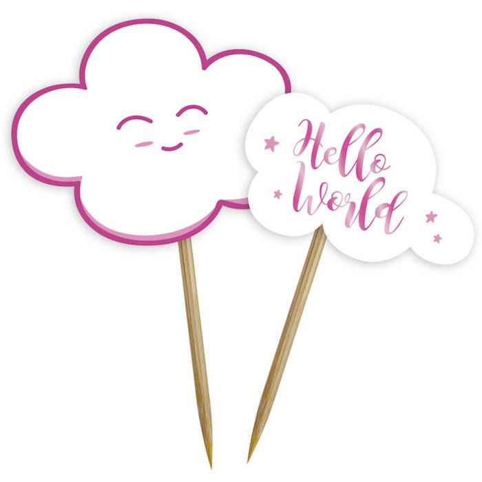 Baby Shower food picks pink 24x