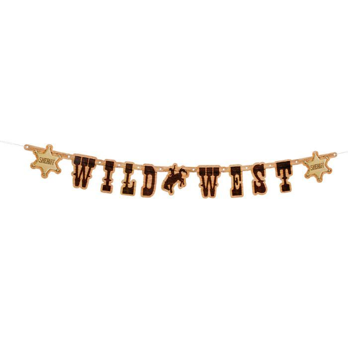 Cowboy vilde vesten papir guirlande - 110 cm
