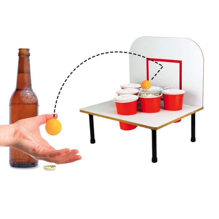 Beer Pong Basket - inkl. bolde & Mini Red Cups