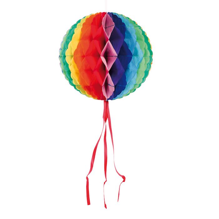 Rainbow Multicoloured Round Honeycomb 3x - 30 cm