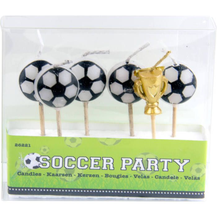 Football candles 6x - 6x1.5 cm