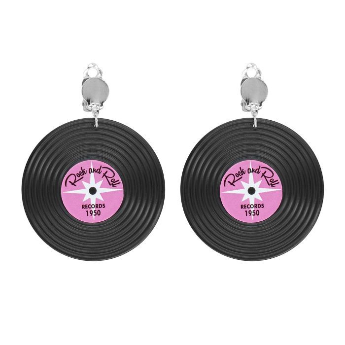 Rock n Roll disco earrings with LP records