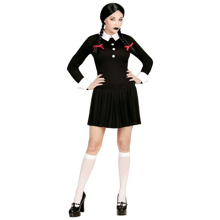 Black Gothic Halloween Schoolgirl Dress