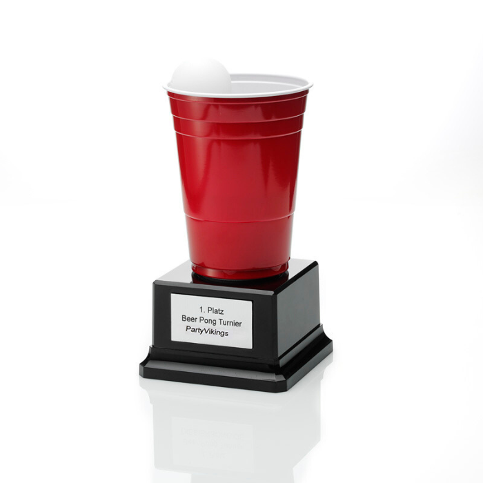 Beer pong trophy german - 18.5x10 cm