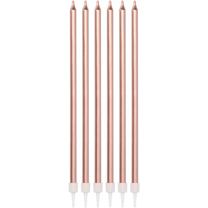 Metallic candles in rose gold 16x - 15 cm
