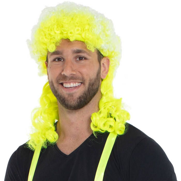 Neon yellow afro wig with curls