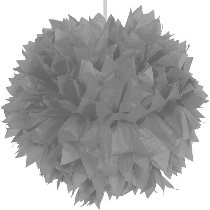 Silver pompom - 30 cm