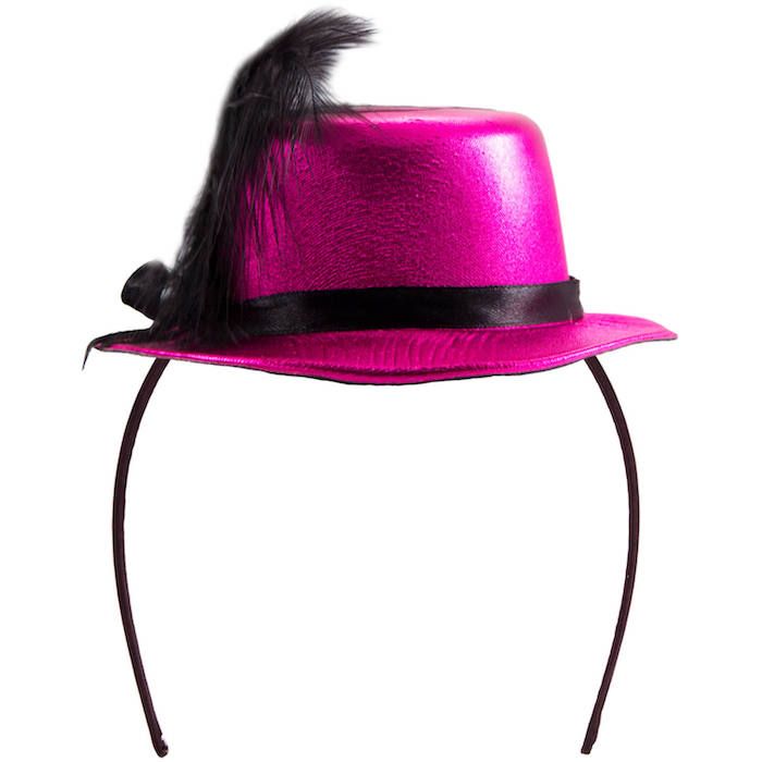 Pink metallic mini top hat