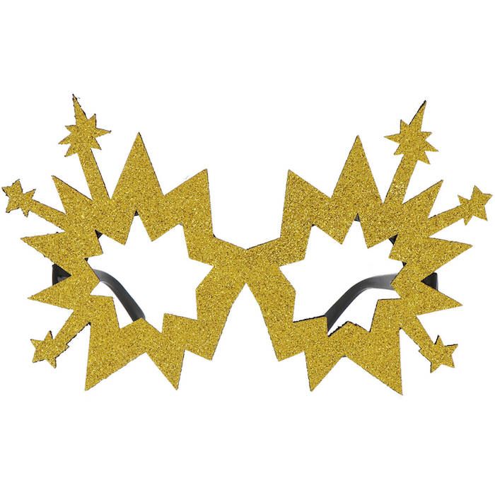 Fyrværkeri briller guld - onesize