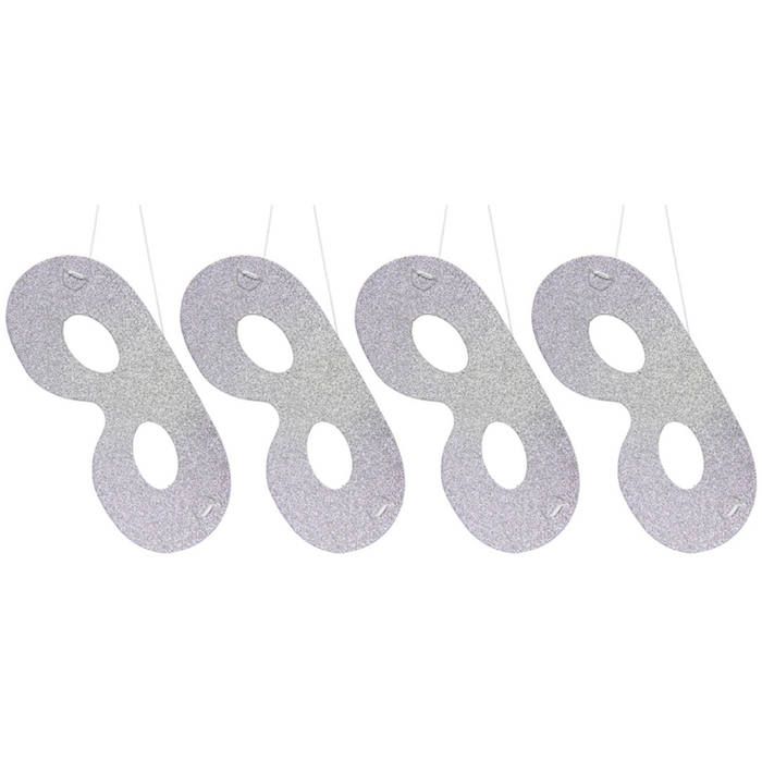 Silver glitter eye mask 4x - 21x7.5 cm