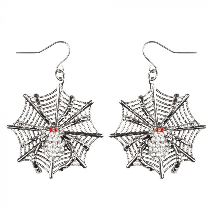 Spiderweb Earrings in Silver