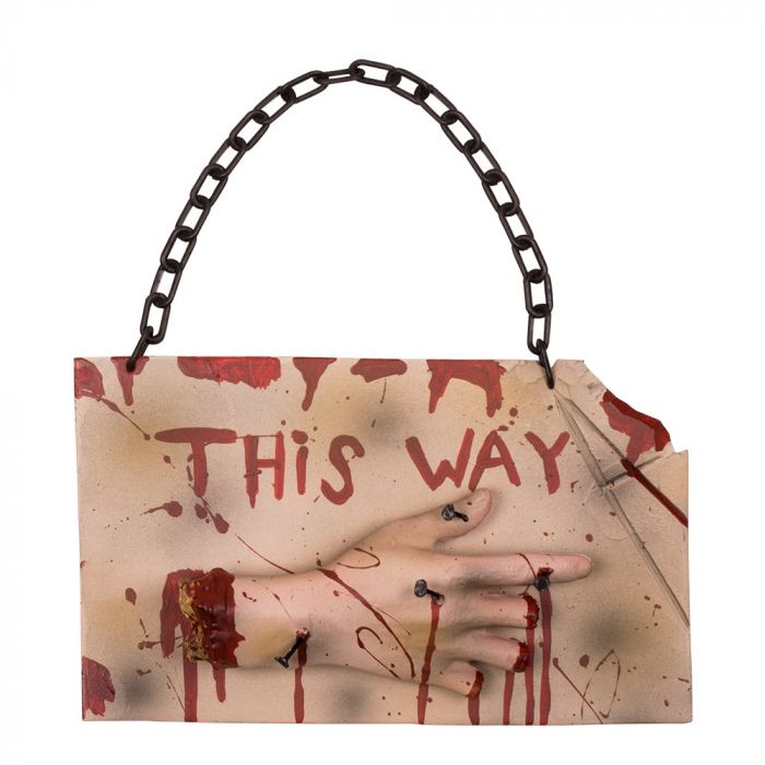 Halloween blodigt horror skilt - 31x19 cm