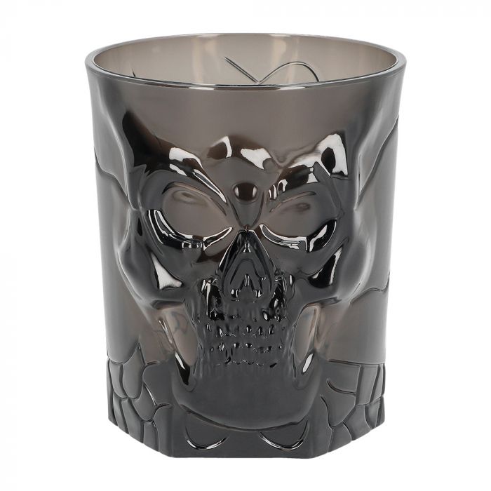 Skull plastic glass transparent black - 400 ml
