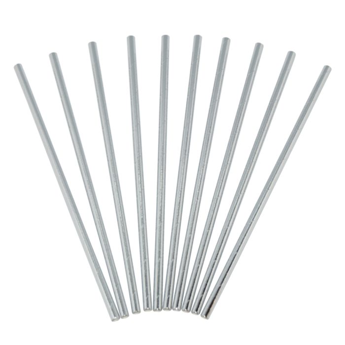 Paper straws silver 24x