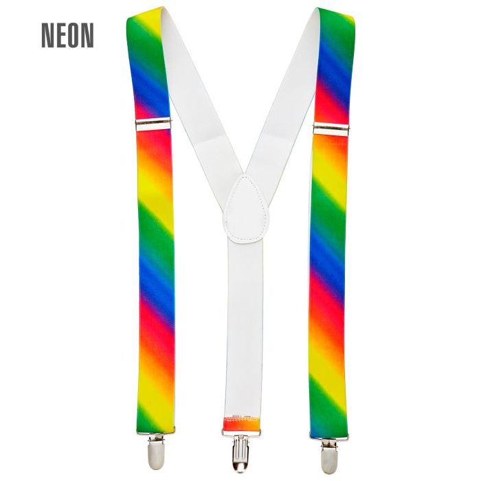 Pride rainbow suspenders