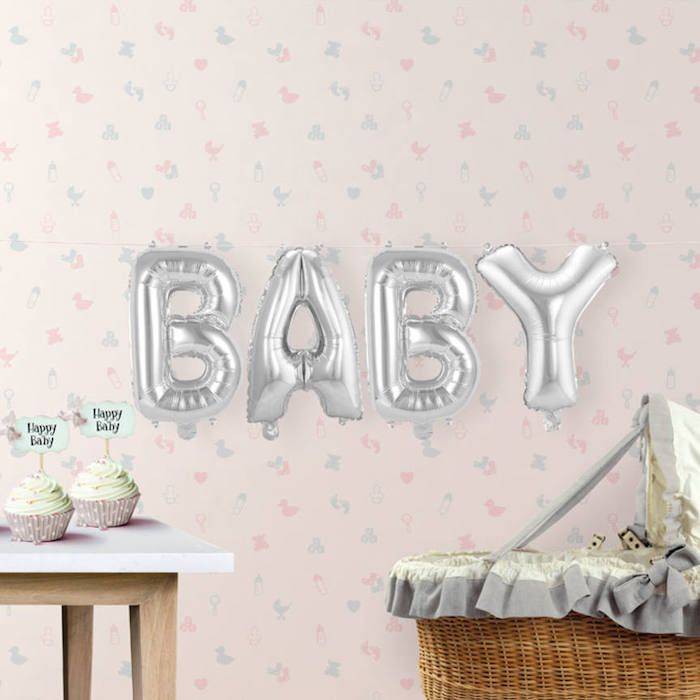 Baby silver foil balloon - 36 cm