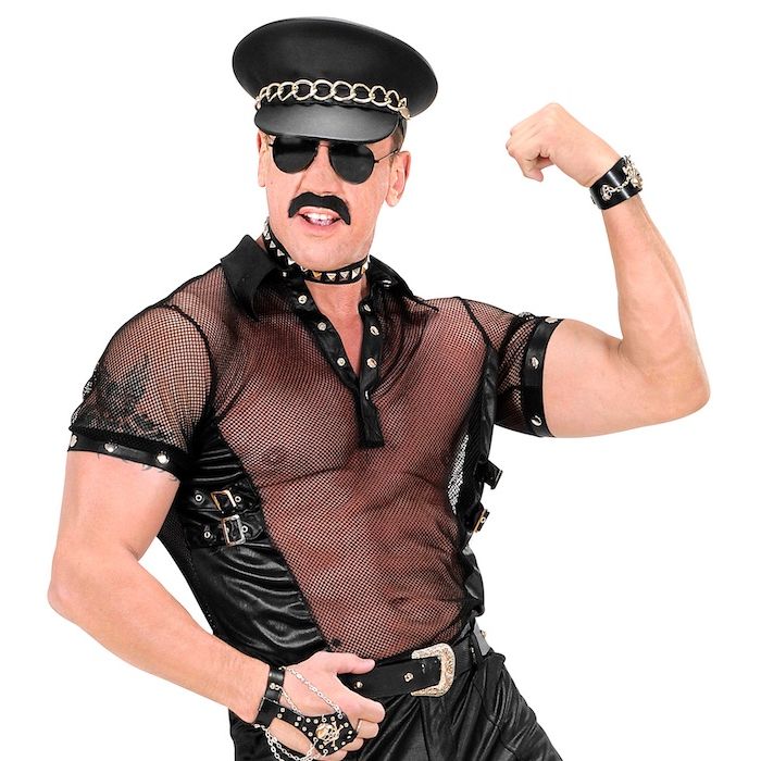 Rock T-shirt net leather look