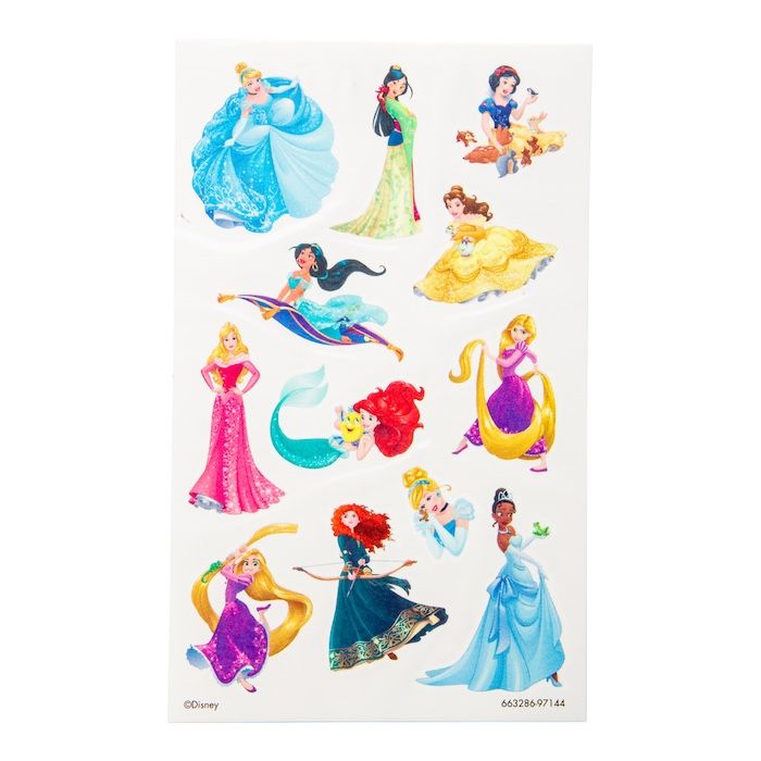 Fake and temporary tattoos disney princesses 12x