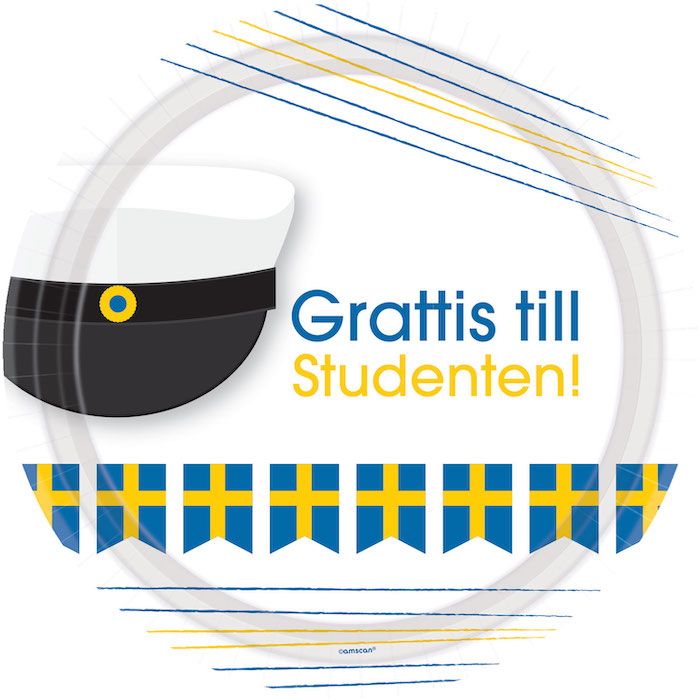 Congratulations to the Student paper plate 8x - 23 cm