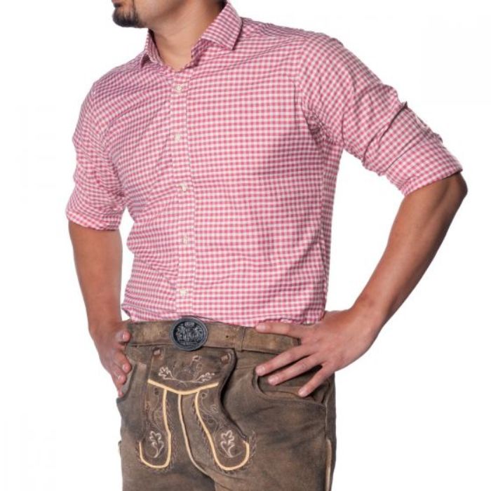 Oktoberfest tyroler skjorte pink Leopold Deluxe