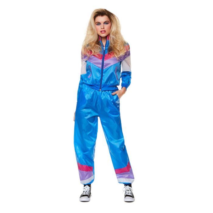 Blue retro tracksuit for women - 2 pieces